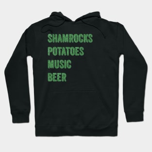 Shamrocks Potatoes Music Beer Hoodie